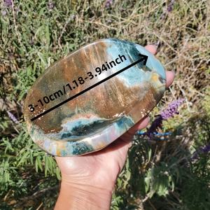 Cristal Natural de Alta Calidad al por Mayor, Jaspe Oceánico Pulido, Recipiente Redondo de Color Aleatorio, Soporte para Peces, Decoración para el Hogar, CrystalHola - Product Image 2