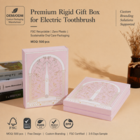Boîte cadeau rigide haut de gamme en carton gris avec pelliculage mat pour brosse à dents électrique, avec couvercle et base à languette