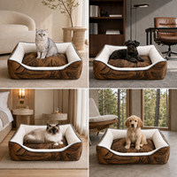 Canapé-lit orthopédique pour chiens, chats et petits animaux, mousse à mémoire de forme, ajustement automatique, housse amovible, protection solide, antidérapant, pliable, boîte pour animaux de compagnie