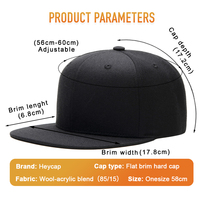 Gorras Personalizadas al por Mayor, Ecológicas, para Exteriores, con Logotipo Bordado en 3D, 6 Paneles, Visera Plana, Corona Rígida, Cierre a Presión