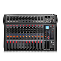 Console de mixage audio professionnelle OEM DX12 USB 48V Phantom Power DJ, console de mixage audio 12 canaux