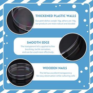 Lab Bacteria Plant Disposable Gridded Agar <span class=keywords><strong>Culture</strong></span> Mycelium Petri <span class=keywords><strong>Culture</strong></span> Dish 120 Mm dengan 3 Line Partition - Product Image 5