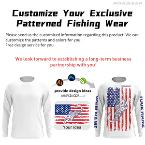 Camisas de Pesca de Manga Larga con Patrón Personalizado de Espina de Pescado, Camuflaje Azul y Rojo, de Secado Rápido y Protección UV de Alta Calidad - Product Image 3