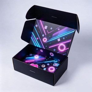 Flip-top Packaging Paper Box <b>Double</b>-sided Printed Corrugated Mask Airplane Paper Thickened Folding Color Box with Logo - Product Image 3