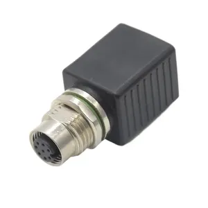M12 Connector 8 Pin DIN Type IP67 Waterproof Industrial <b>Adapter</b> with Female Rj45 <b>Plug</b> Circular Connector - Product Image 1