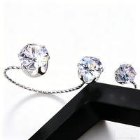 Nouvelle bague double pour femme, zircon, style simple, pour mariage ou banquet