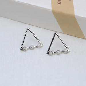 S925 Silver Sunrise Sunny Dark Cloud Lightning Earpin <b>Pearl</b> <b>Earring</b> Fashion Stud Semi-Finished Empty Support Accessory 970 - Product Image 2