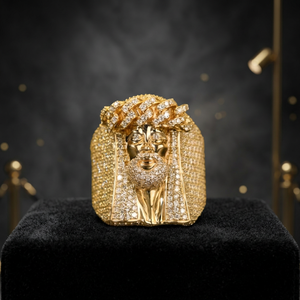 Bague Hip Hop Chrétienne Jésus Plaqué Or et Rhodium, Micro-Pavé Moissanite, Style Iced Out, Bande Audacieuse pour Cadeau et Fête - Product Image 1