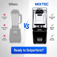 Mixeur broyeur à glace commercial 1600W avec pot en Tritan sans BPA - Machine à jus et smoothies haute vitesse pour café