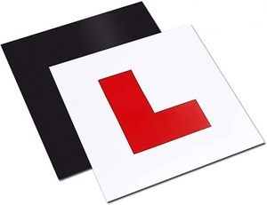 Placas Magnéticas de Aprendizaje para Coche, Adhesivo Magnético con Placas de Aprendizaje, Placas de Conductor Principiante Rojas - Product Image 1