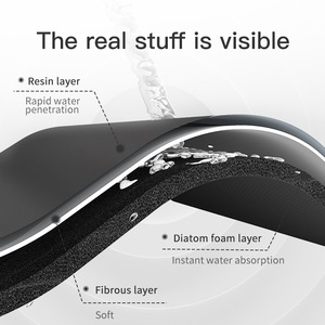 แผ่นรองอาบน้ำไดอะตอมไมต์ลายดอกไม้ รูปทรงสี่เหลี่ยมผืนผ้า กันลื่น ซึมซับน้ำ แห้งเร็ว ใช้ในบ้าน - Product Image 3