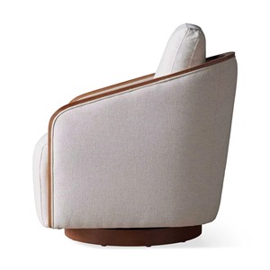 Marco de madera maciza de roble Muebles para el hogar Brazo de estilo francés Silla con respaldo bajo Sillas giratorias para sala de estar - Product Image 4