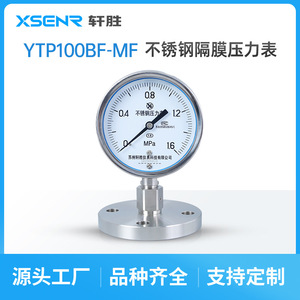 Manómetro de Diafragma de Acero Inoxidable Suzhou XuanSheng 100mm YTP100BF-MF -0.1 a 1.6Mpa - Product Image 5