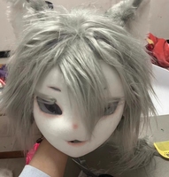 1 pièce Masque vierge en plastique ABS pour cosplay anime Kig Kemono, Halloween, pour fabricant de Furrysuit, Masque Kig Rumi