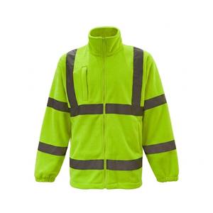 Veste de sécurité réfléchissante en polaire haute visibilité pour les travailleurs de la construction en hiver, travaux routiers par temps froid en extérieur, avec logo personnalisé - Product Image 4
