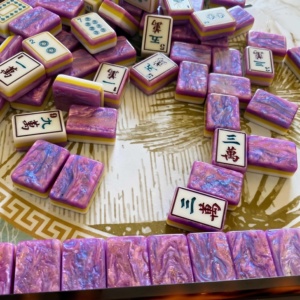 Premium-Quality Premium Acrylic Cloisonne Inspired Luxury Style Mahjong Racks Pushers Dice for Party <b>Entertainment</b> - Product Image 1