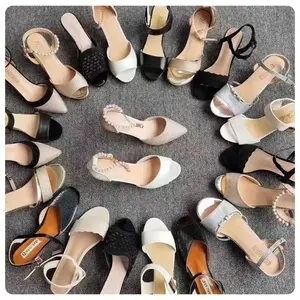 stock liquidation direct factory sale overruns latest women heel sandals female shoes large quanty shoes in stock