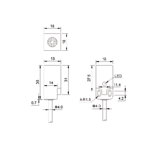 NPN Distância IP67 12mm Automação Sensores Sensor fotoelétrico PMMA MTQT-N12NO36-C2P - Product Image 5