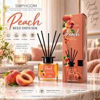 Diffuseur de parfum d'ambiance inspiré des hôtels de luxe avec bouteille en verre et bâtonnets en rotin pour la décoration des chambres d'hôtes et des halls