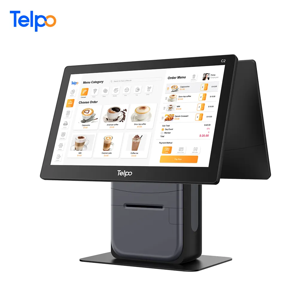 एंड्रॉयड टच स्क्रीन सभी में एक रेस्तरां उपकरणों पीओएस मशीन बिक्री के बिंदु के साथ प्रणाली प्रिंटर