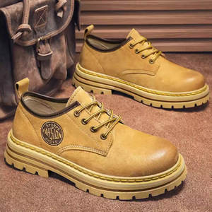 New men's summer British retro genuine leather mid-calf leather <b>boots</b>, sporty short <b>boots</b>, high-calf work chukka <b>boots</b> - Product Image 4