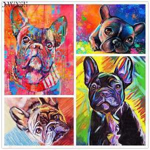 Kits de pintura de diamantes de animales 5D DIY pintura de diamante cuadrado/redondo colorido <span class=keywords><strong>Bulldog</strong></span> <span class=keywords><strong>francés</strong></span> perro decoración de pared del hogar regalos de arte - Product Image 4