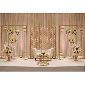 Configuración de pared de velas para escenario de boda, paredes de velas para escenario de recepción de boda asiática, espléndido soporte metálico para pared de velas para boda, Dinamarca - Product Image 1