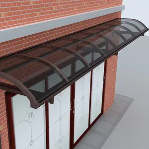 塑料支架金属铝雨棚聚碳酸酯门顶篷遮阳棚用于阳台铝遮阳篷