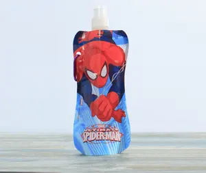 Custom Printed 480 500 ml Portable Reusable Sport Drink Packaging Folding Plastic Water Bottle Pouch Bag