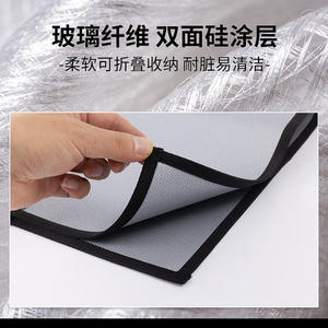 Tapis de barbecue en silicone ignifuge avec poignées, résistant à la chaleur, pour la cuisson en camping, antidérapant, imperméable, accessoire de grillade en extérieur - Product Image 5