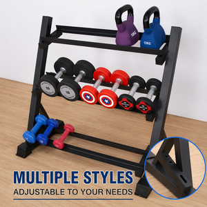 Support de <span class=keywords><strong>Rangement</strong></span> Professionnel à 3 Niveaux pour Haltères, Support Robuste pour Haltères Hexagonaux, Entraînement de Force à Domicile, en Fonte, Portable - Product Image 3
