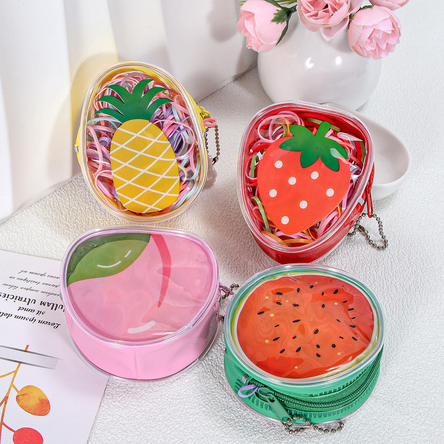 5 Fruit Round Rubber Bands 1 Pack