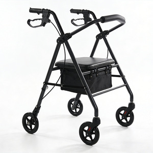 Hanbang Jiaye Four-Wheeled <b>Walker</b> With Seat And Basket 85-95cm Height Adjustable For <b>Elderly</b> Mobility Aid - Product Image 2