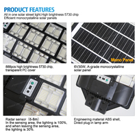 Lampe solaire extérieure pour rue, IP65, étanche, avec capteur de mouvement PIR intelligent, pour jardin, allée, éclairage paysager