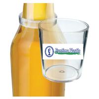 Verre à liqueur en polystyrène transparent de 2oz en forme de botte avec chaîne, gobelet à liqueur en plastique avec logo personnalisé