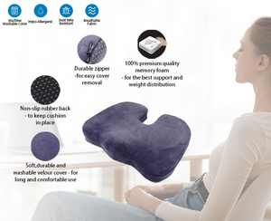 Prodotto di Tendenza 2026 Cuscini Ortopedici Ergonomici Antiscivolo in Memory Foam per Sedia da Ufficio e Sedile Auto con Logo/Confezione Personalizzati - Product Image 5