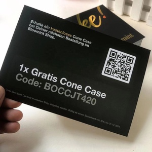 Chất lượng cao sang trọng lá vàng mờ Đen lá vàng dập kinh doanh thẻ giảm giá tùy chỉnh với mã QR - Product Image 2