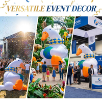 YTSF-D21 Modèle géant gonflable d'oie multicolore, ballon animal de plus de 3,6 m de haut en tissu Oxford, installation facile, décoration pour événement