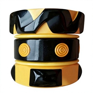 Pulsera de Resina Vintage con Incrustaciones de Baquelita y Puntos Multicolores, Brazalete Elegante DIY, Diseño de Joyería India para Fiestas y Bodas - Product Image 1