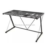 Vente en gros Guangdong PC Desk Convertible et fabriqué en acier et en verre Table de jeu au design simple pour l'école