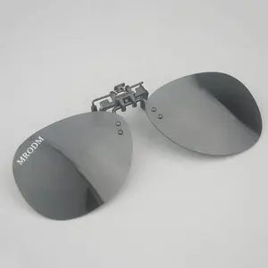 MRODM Flip Logo kustom kacamata hitam terpolarisasi, klip pada kacamata mengemudi penglihatan malam terpolarisasi Uv400 lensa klip kacamata