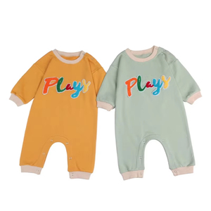 Combinaison en coton pour <span class=keywords><strong>bébé</strong></span> nouveau-né, broderie en chenille colorée, <span class=keywords><strong>pyjama</strong></span> à pieds unisexe pour nourrisson, vêtements de <span class=keywords><strong>bébé</strong></span> mignons - Product Image 1