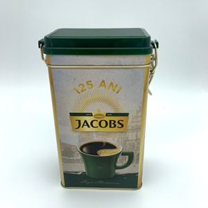 Boîtes de conserve de café Jacobs de 250, 500 et 1 kg, de qualité alimentaire, vides, rectangulaires, avec couvercle à clip, 102*95*170 mm - Product Image 4