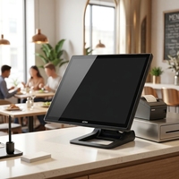 Terminal de Caja Registradora de Pantalla Grande de Alta Definición de 17 Pulgadas, Máquina de Caja Registradora para Supermercado, Base Plegable