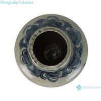 RZNA38-A chinois Antique dynastie Ming bleu et blanc peint à la main motif de fleurs urne en céramique porcelaine Pot de fleur prune Vase