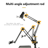 Hadiyah Beauty Nouveau design Station de travail de tatouage Console multifonction Double support avec lampe Chariot à plateau de tatouage Hauteur réglable