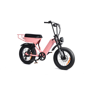 Bicicleta eléctrica de 20 pulgadas con neumático ancho, bicicleta eléctrica de 7 velocidades, 48V, 20Ah, horquilla de suspensión, bicicleta eléctrica, bicicleta eléctrica para mujer, rosa y negro - Product Image 2