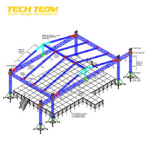 Système <span class=keywords><strong>de</strong></span> scène extérieur en treillis d'aluminium à toit en pente, treillis léger réglable pour événements et concerts - Product Image 6