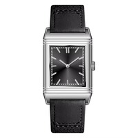 Reloj Deportivo Cuadrado 2025 con Correa de Cuero Genuino Marrón, Resistente al Agua, Edición Limitada, Unisex, para Mujer, con Cristal de Zafiro
