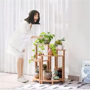 Soporte Modular para Plantas de Bambú, 30x30x60 cm, Estante de Esquina Multicapa, Exhibidor de Plantas para Interiores y Exteriores, Color Natural - Product Image 2